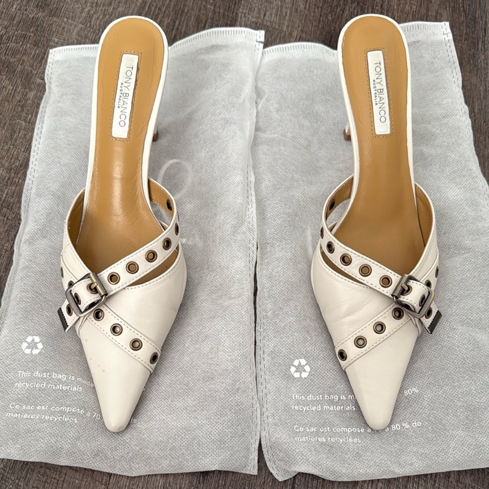 Tony Bianco Bone Venice Studded Mules